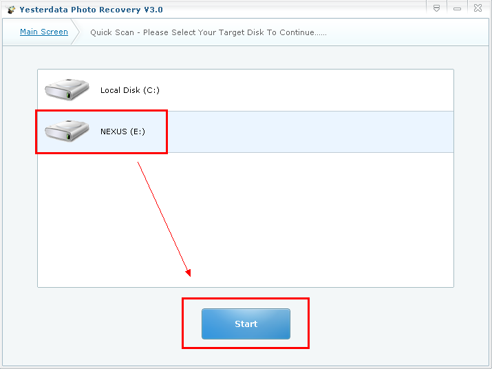 Select your Google Nexus memory card